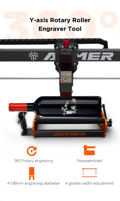 ACMER M2 레이저 gravurer 회전 롤러 Y 축 회전 360도 롤러 레이저 gravurer