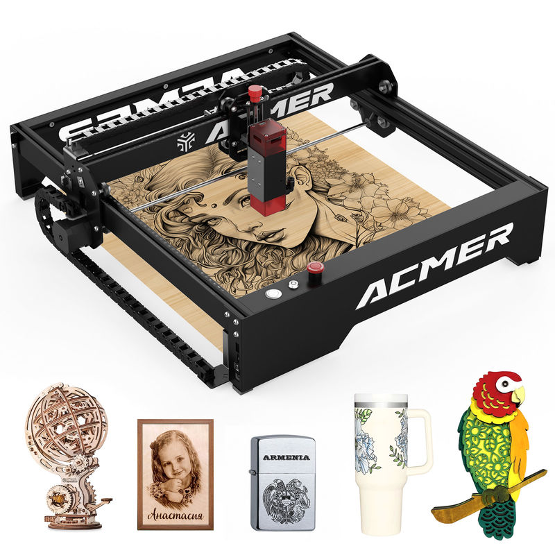 ACMER P1 10W 레이저 graver 10000mm/min 고속 데스크톱 레이저 graving 기계, 20W 레이저 출력