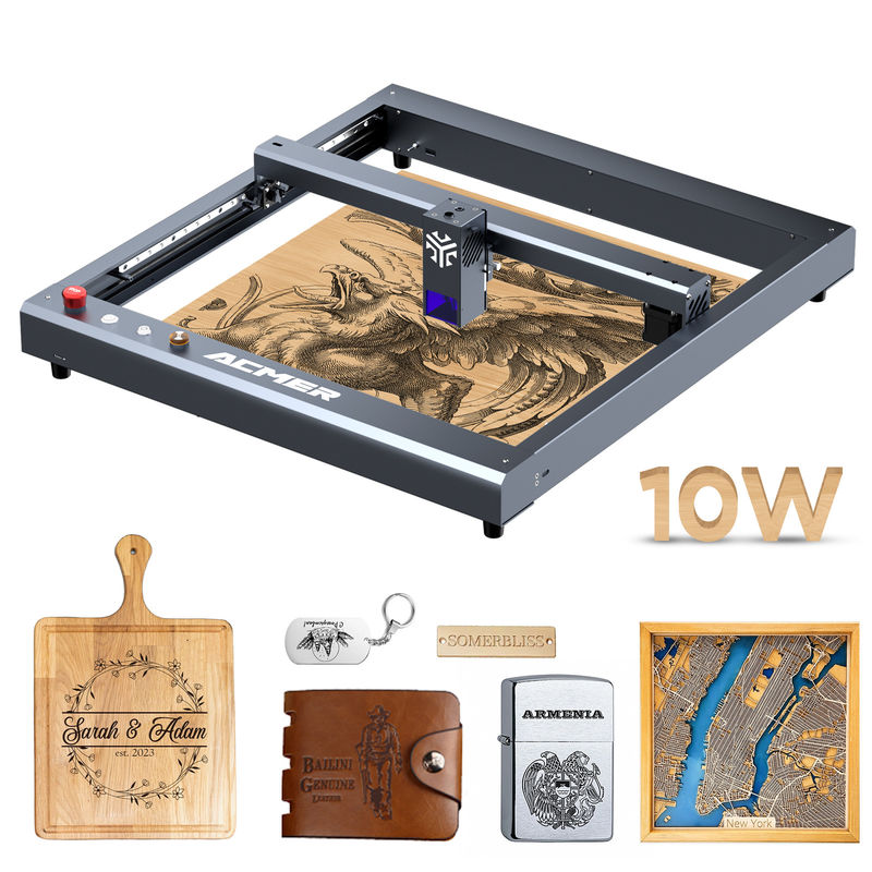 ACMER P2 10W 다이오드 레이저 조각기 및 절단 기계 Cnc 기계 크기 600 * 650 * 170mm