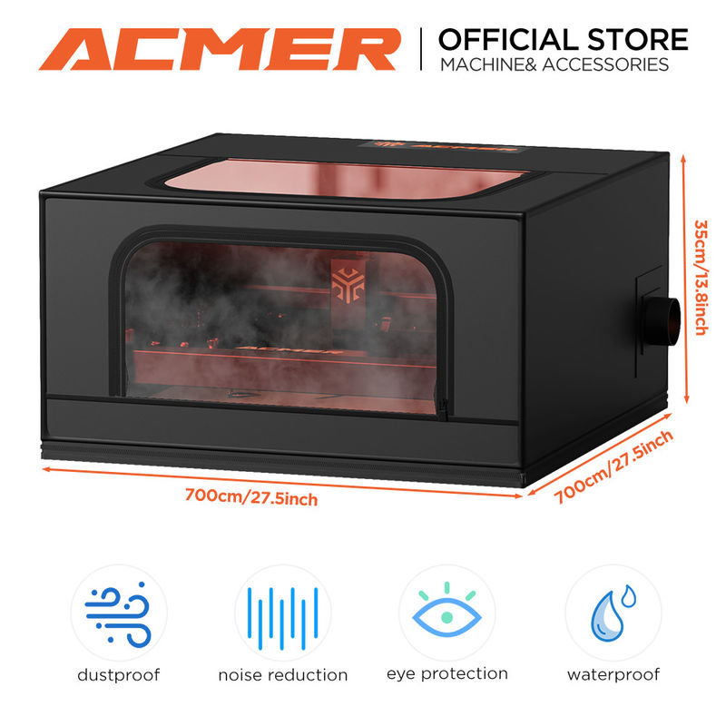 ACMER R10 보호 레이저 새기기 기계 장치 방화 방지 먼지 방지 연소 배기가스 눈 보호 환구