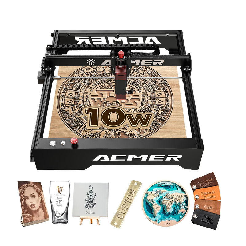ACMER P1 10W 레이저 graver 10000mm/min 고속 데스크톱 레이저 graving 기계, 20W 레이저 출력