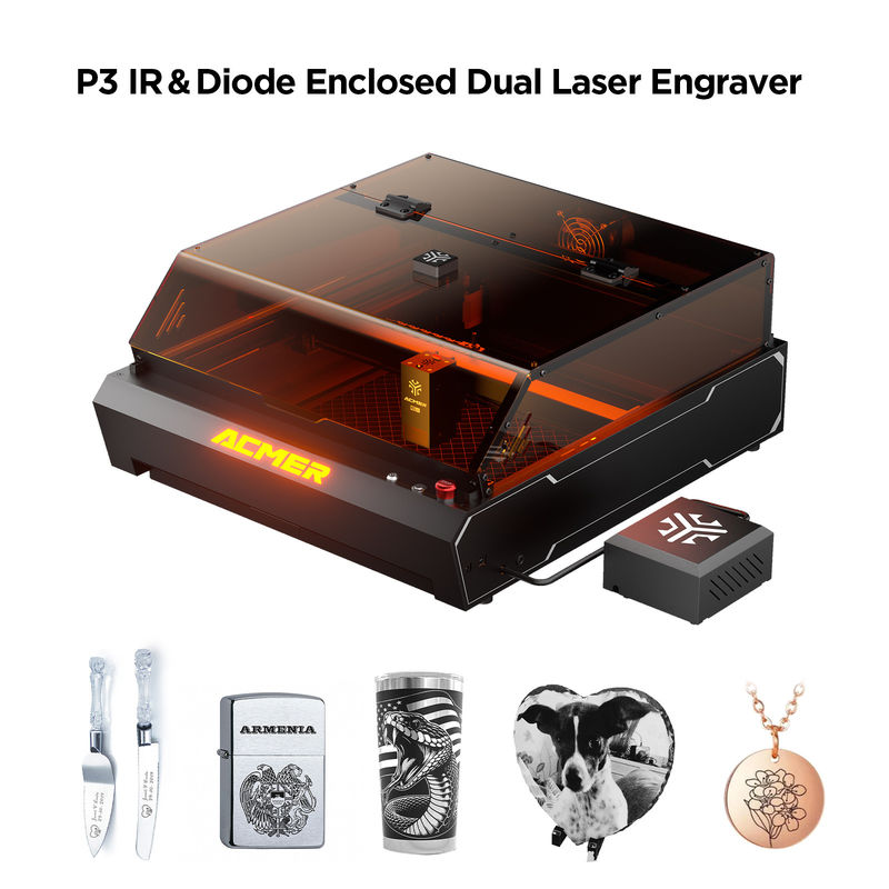 ACMER P3 96W CNC 레이저 gravator 고속 알루미늄 프로필 몸체 10000mw 다이오드 레이저 USB/APP/TF 통신 방법