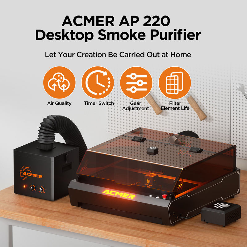 ACMER AP220 연소 공기 정화기 조용하고 다재다능한 레이저 조각 기계 파이프 액세서리